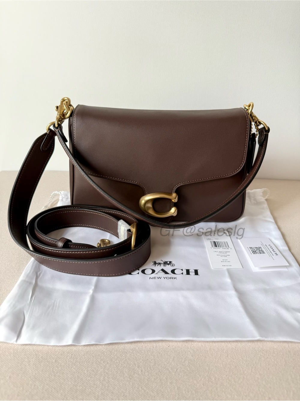 Coach Soft Tabby Shoulder & Crossbody Bag GENUINE LEATHER Gold/Maple CAM98 NWT - Picture 11 of 14
